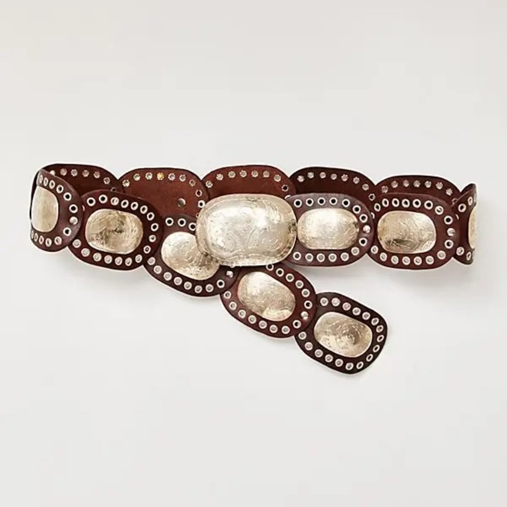 Free people Super nova hip belt 🤎Brown and gold Women's Belt NWT